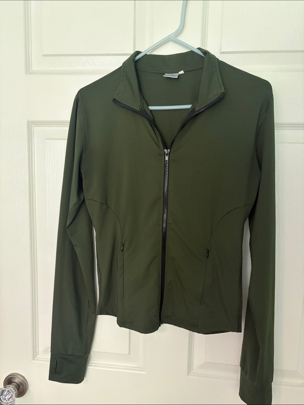 Olive Green Women's Utility Zip Jacket